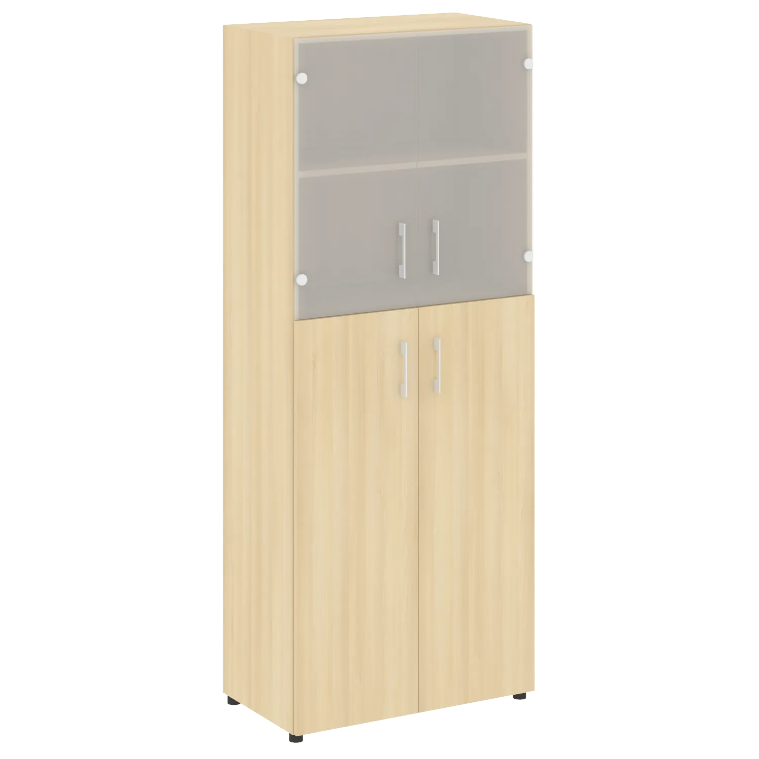 Шкаф высокий широкий (2 средних фасада ЛДСП + 2 низких фасада стекло) Yalta LT.ST-1.7 акация лорка